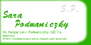 sara podmaniczky business card